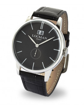 LOCMAN Watch 1960 Gran Data Classic Solo Tempo BIG DATE Acciaio 41mm Black dial