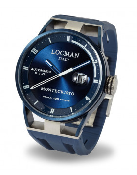 LOCMAN Watch Montecristo Classic Time Auto 44mm Case 10ATM Blue Strap Blue Dial