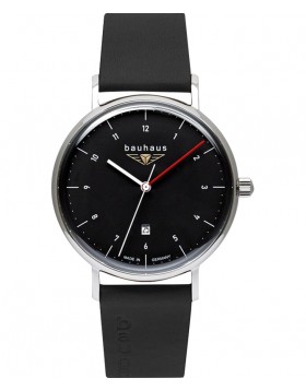 Bauhaus Minimalist watch Swiss Quartz Movement 41mm case Black dial 21402