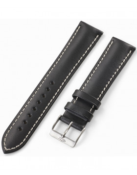 FORTIS Leatherstrap Vintage black with pin buckle brushed 99.112.01.010