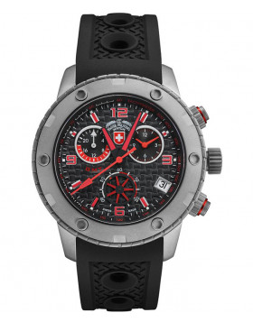 CX Swiss Military RALLYE GMT 44mm Swiss Chrono watch GMT 20ATM Black dial 2746