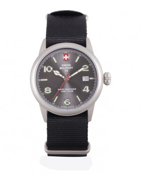CX Swiss Military SPITFIRE Vintage Watch Swiss Quartz Date 10ATM Grey Dial 2865