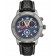 CX Swiss Military RALLYE GMT Chrono watch 200m Leather strap Black dial 27471